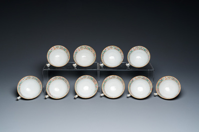 A Chinese Canton famille rose 24-piece tea service, 19th C.