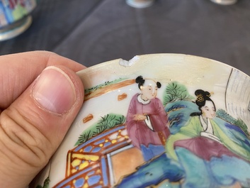 Service &agrave; th&eacute; de 24 pi&egrave;ces en porcelaine de Chine famille rose de Canton, 19&egrave;me