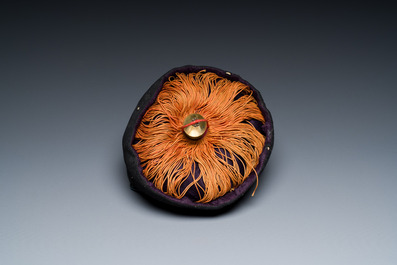 A Chinese Mandarin official's court hat of 5th rank, 19th C.