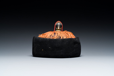 A Chinese Mandarin official's court hat of 5th rank, 19th C.