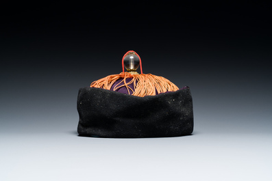 A Chinese Mandarin official's court hat of 5th rank, 19th C.