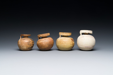 Four Corinthian painted terracotta aryballos, Greece, 6/5th C. B.C.