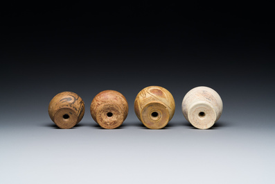 Four Corinthian painted terracotta aryballos, Greece, 6/5th C. B.C.