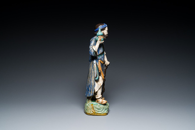 A large Chinese polychrome Shiwan pottery figure of Li Tieguai, 19th C.