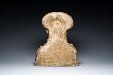Mino da Fiesole (1429-1484, workshop of): A polychromed stucco bust of Christ for the 'Dossale con Madonna' in the Fiesole Duomo, Italy, ca. 1464