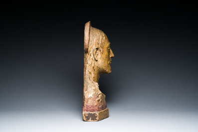 Mino da Fiesole (1429-1484, workshop of): A polychromed stucco bust of Christ for the 'Dossale con Madonna' in the Fiesole Duomo, Italy, ca. 1464