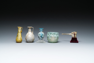 Five Roman glass flasks, 1st/3rd C.