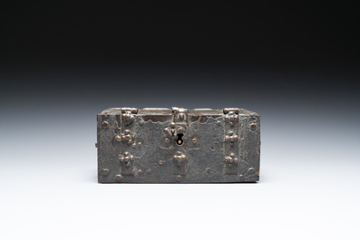 A small German cast iron strongbox, probably Nuremberg, 1st half 16th C.