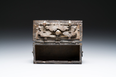 A small German cast iron strongbox, probably Nuremberg, 1st half 16th C.