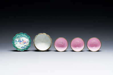 A varied collection of Chinese porcelain and Canton enamel, 18/19th C.