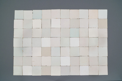 A set of 432 plain white Dutch Delft tiles, mostly 18th C.