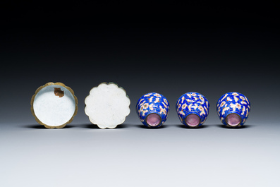 A varied collection of Chinese porcelain and Canton enamel, 18/19th C.