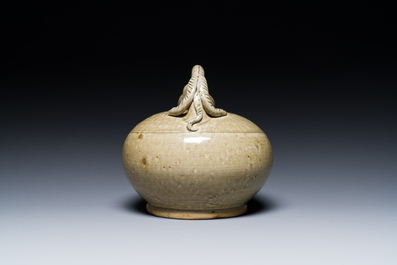 A Chinese monochrome-glazed Yaozhou kiln ewer, Tang or later