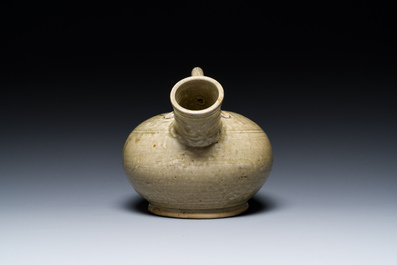 A Chinese monochrome-glazed Yaozhou kiln ewer, Tang or later