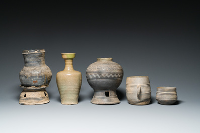 Five early Korean pottery wares, Silla and Goryeo, 5th C. and later