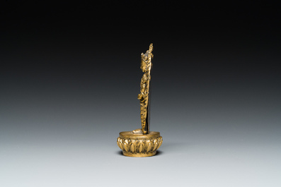 A small gilt bronze 'Buddha' sculpture, Nepal, 17/18th C.