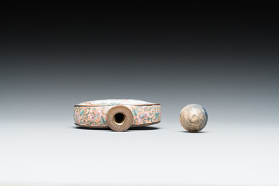 A Chinese Beijing enamel 'foreigners' snuff bottle, Qianlong mark and of the period