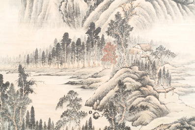 Lu Hui 陸恢 (1851-1920): 'Mountainous landscape', ink on paper, dated 1910