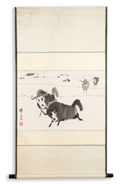 Wu Zuoren 吳作人 (1908-1997): 'Buffalo', ink on paper