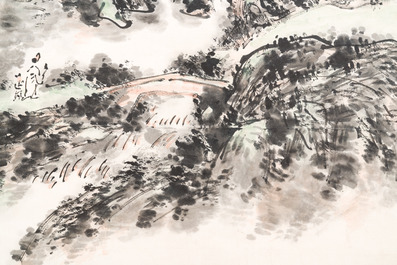 Huang Binhong 黃賓虹 (1865-1955): 'Mountainous landscape', ink and colour on paper