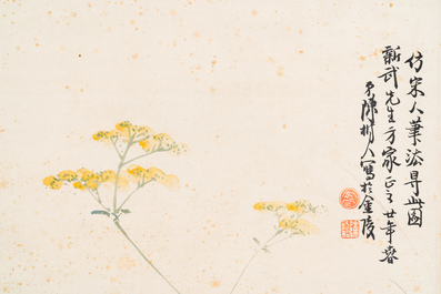 Chen Shuren 陳树人 (1884-1948): 'Quail', ink and colour on paper