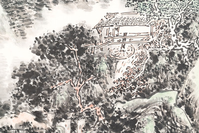 Huang Binhong 黃賓虹 (1865-1955): 'Mountainous landscape', ink and colour on paper