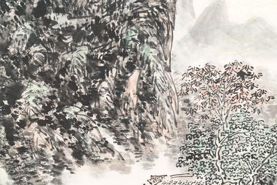 Huang Binhong 黃賓虹 (1865-1955): 'Mountainous landscape', ink and colour on paper