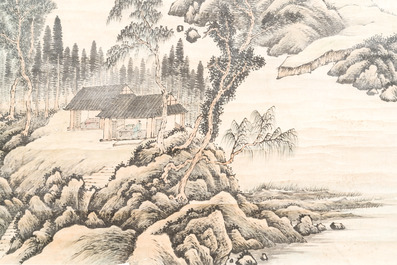 Lu Hui 陸恢 (1851-1920): 'Mountainous landscape', ink on paper, dated 1910