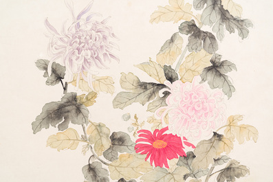 Xie Yuemei 謝月眉 (1906-1998): 'Chrysanthemum', ink and colour on paper