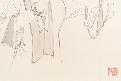 Zhang Daqian 張大千 (1898-1983): 'Beauty', ink on paper