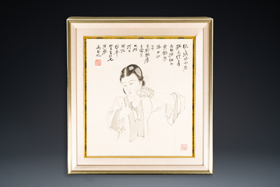 Zhang Daqian 張大千 (1898-1983): 'Beauty', ink on paper