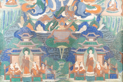 Een thangka met Groene Tara, Tibet, 18/19e eeuw