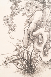 He Xiangning 何香凝 (1878-1972): 'Chrysanthemum', ink on paper, dated 1954