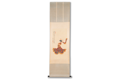 Sun Yunsheng 孫雲生 (1918-2000): 'Dancing female', ink and colour on paper, dated 1979