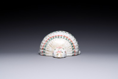 A rare Chinese famille rose holy water stoup and cover, Qianlong