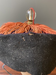 A Chinese Mandarin official's court hat of 5th rank, 19th C.