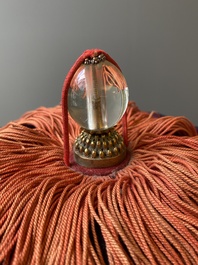 A Chinese Mandarin official's court hat of 5th rank, 19th C.