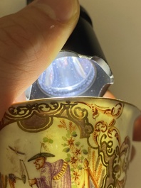 A polychrome Meissen porcelain chinoiserie tea bowl by J.G. H&ouml;roldt, Germany, ca. 1725