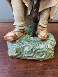 A large Chinese polychrome Shiwan pottery figure of Li Tieguai, 19th C.