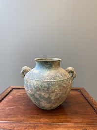 A Chinese archaic bronze wine vessel, 'lei', Eastern Zhou, Spring and Autumn period
