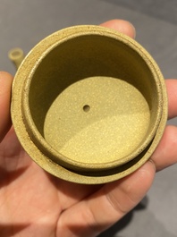 A Chinese Yixing stoneware teapot and cover with squirrels and butterflies, Chen Janyin 陳建寅 seal mark, Kangxi