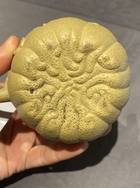 A Chinese Yixing stoneware teapot and cover with squirrels and butterflies, Chen Janyin 陳建寅 seal mark, Kangxi