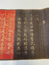A Chinese imperial edict, dated to the 8th year of Daoguang, 1828