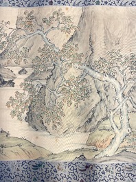 Feng Chaoran 馮超然 (1882-1954): 'Two sages under a pine tree', ink and colours on silk, dated 1927