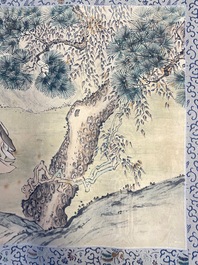 Feng Chaoran 馮超然 (1882-1954): 'Two sages under a pine tree', ink and colours on silk, dated 1927