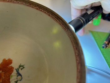 A Chinese famille rose 'Pompadour' bowl, Qianlong, ca. 1745