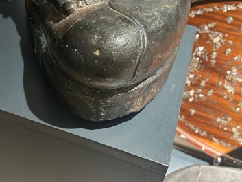 A large Thai bronze sculpture of Buddha Shakyamuni, Northern Sukhotai-style, 17th C.