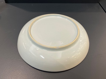 A Chinese blue and white 'river scene' plate, Yongzheng