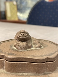 A Chinese Yixing stoneware teapot and cover, signed Li Yong 利永, Yixing seal mark, dated 1934