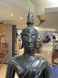 A tall bronze Buddha, Burma (Myanmar), Arakan State, 16/17th C.